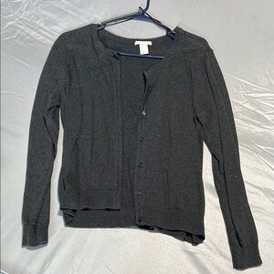 Women's Dark Grey Cardigan Sweater